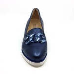 Softwaves mocassin blauw leder 7.67.55